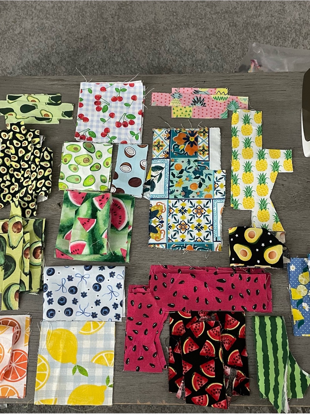 Large Mixed Fruit Scrap Fabric Bundle